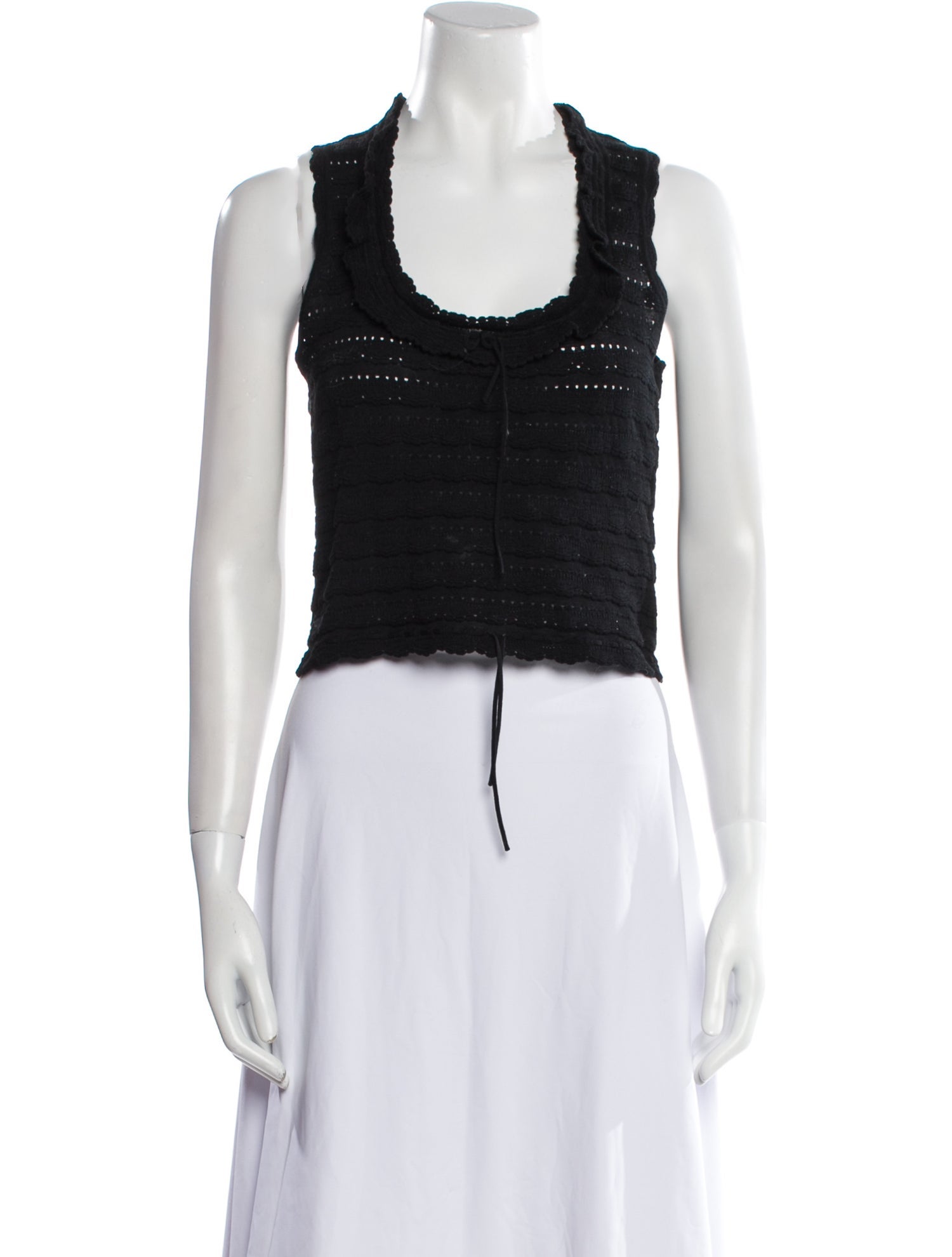 Alaïa Scoop Neck Sleeveless Crop Top