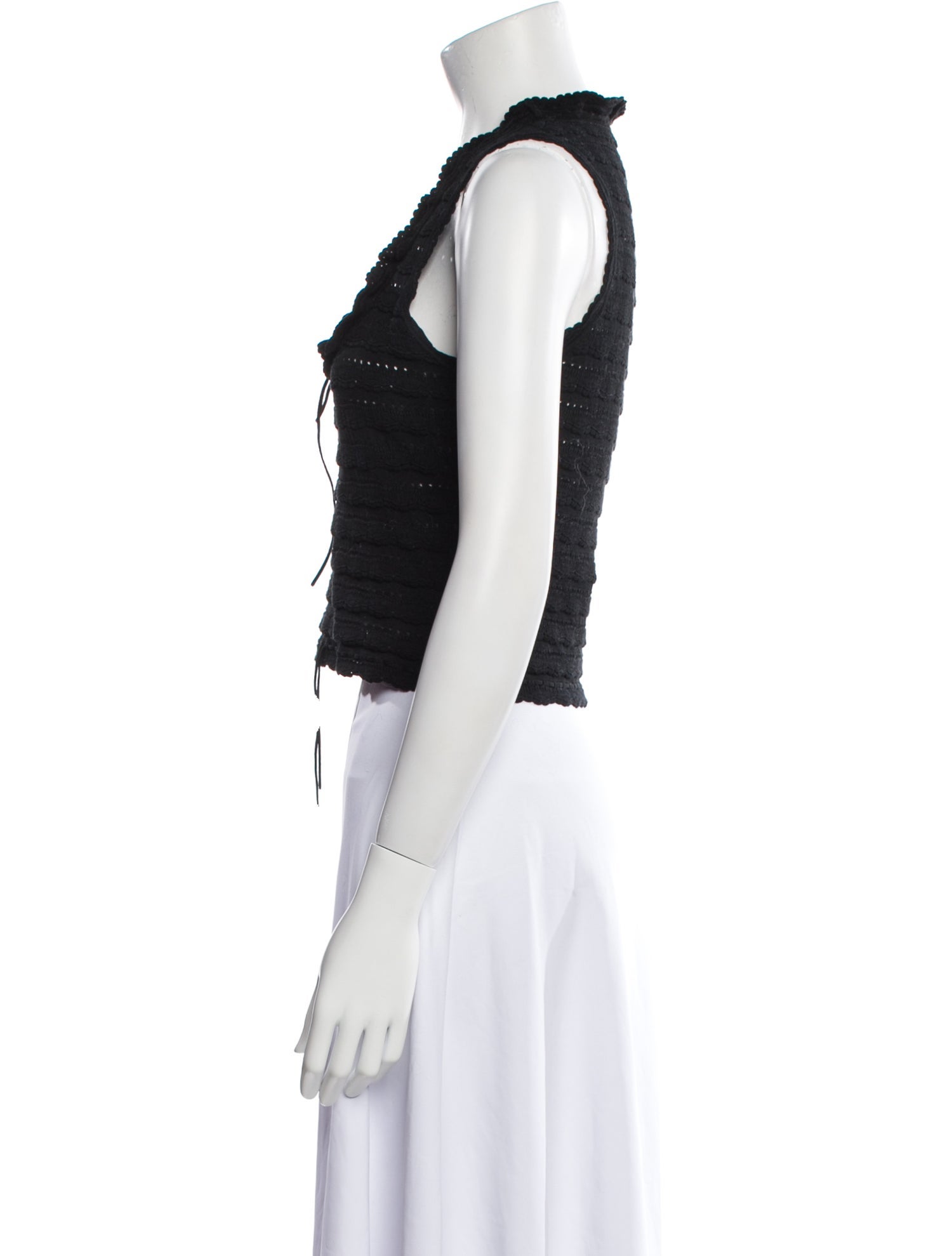 Alaïa Scoop Neck Sleeveless Crop Top