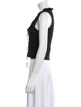 Alaïa Scoop Neck Sleeveless Crop Top