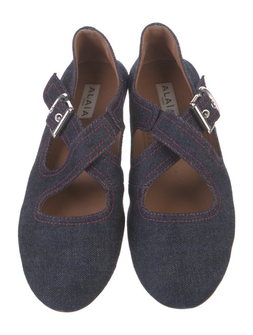 Alaïa Denim Mary Jane Flats
