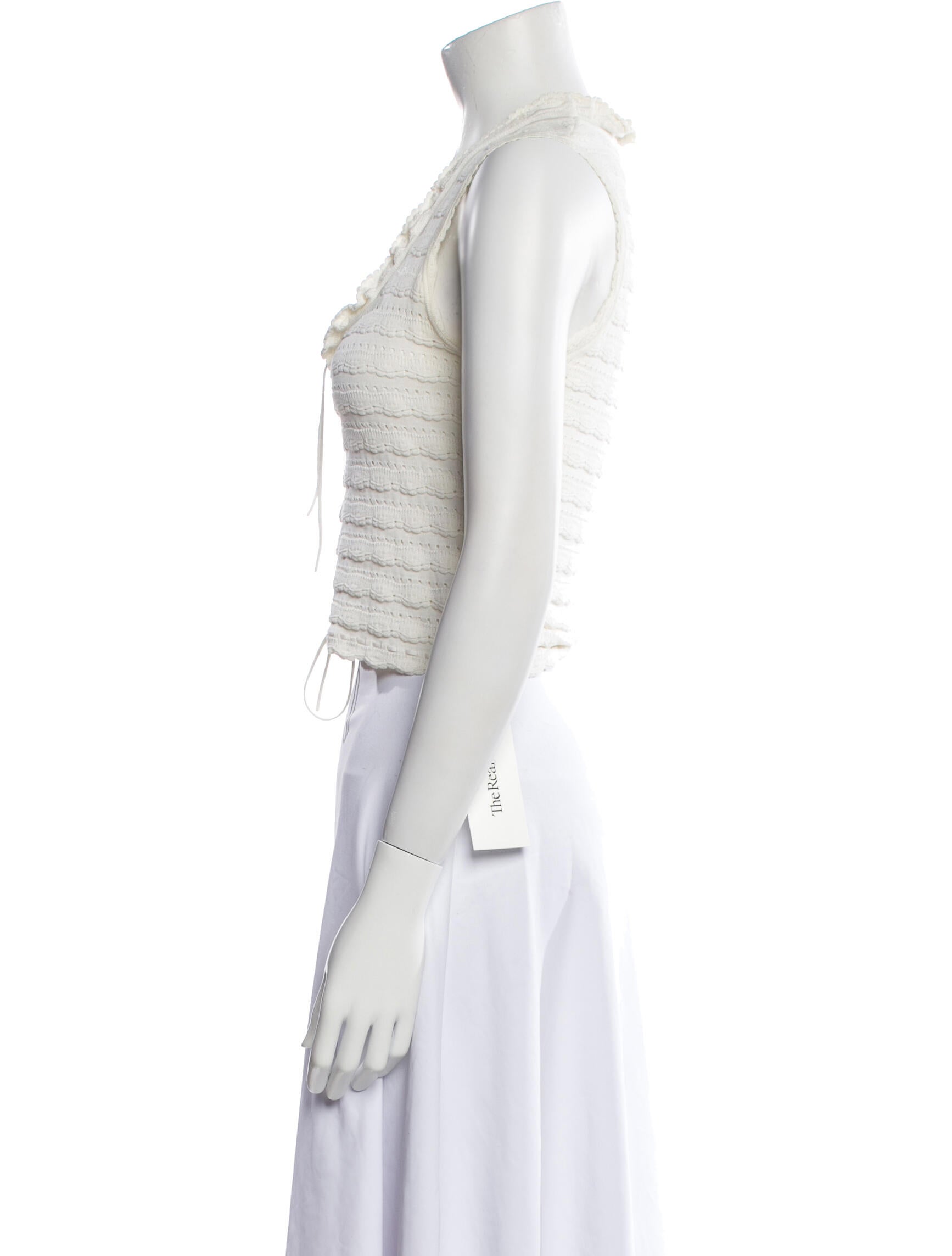 Alaïa Square Neckline Sleeveless Crop Top