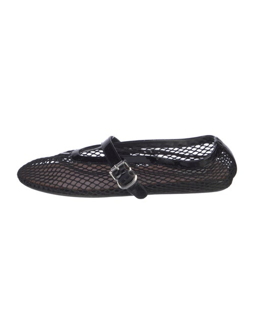 Alaïa Mesh Leather Trim Embellishment Mary Jane Flats