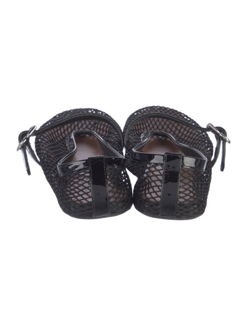 Alaïa Mesh Leather Trim Embellishment Mary Jane Flats