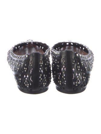 Alaïa Leather Lasercut Accents Ballet Flats