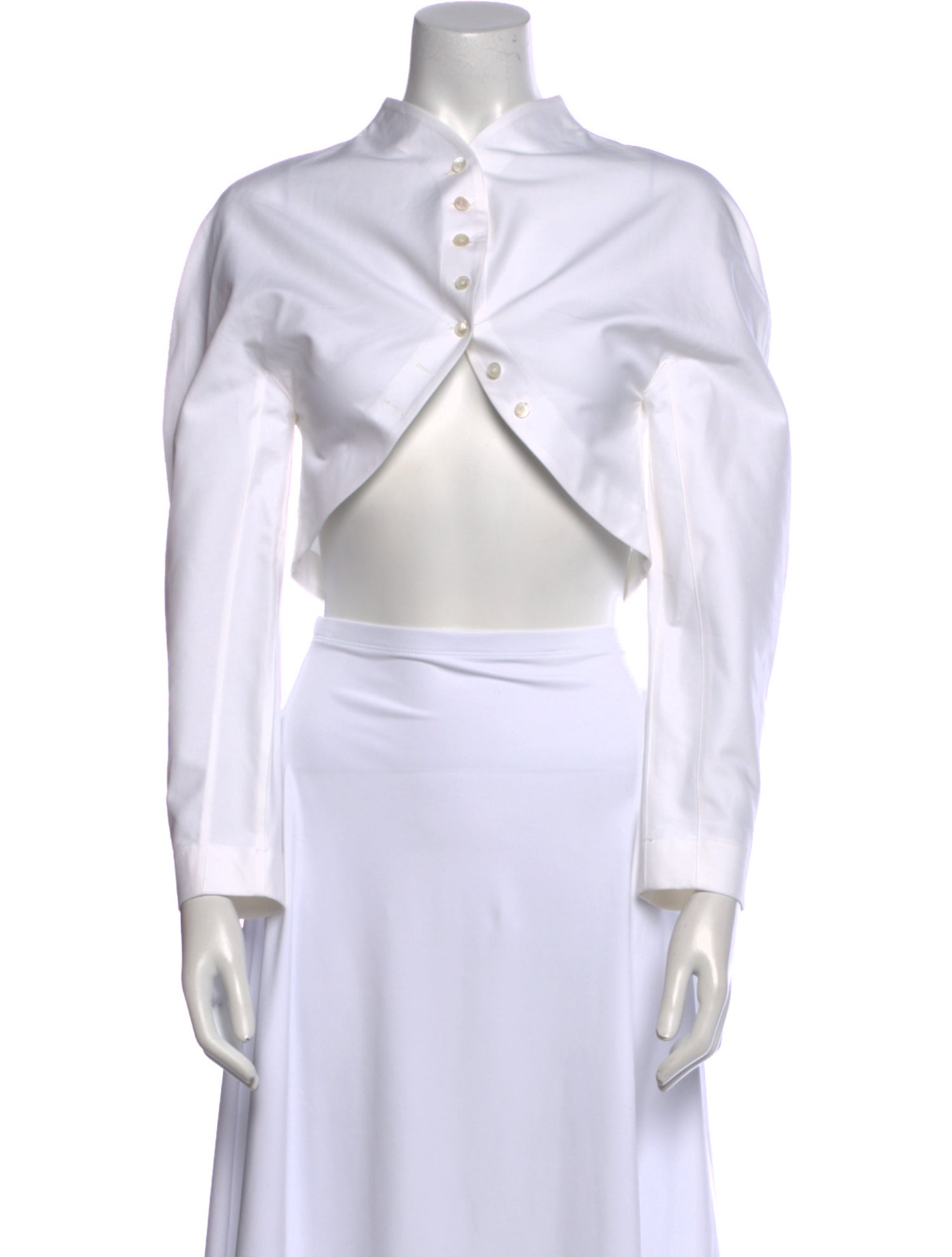 Alaïa Mock Neck Long Sleeve Crop Top