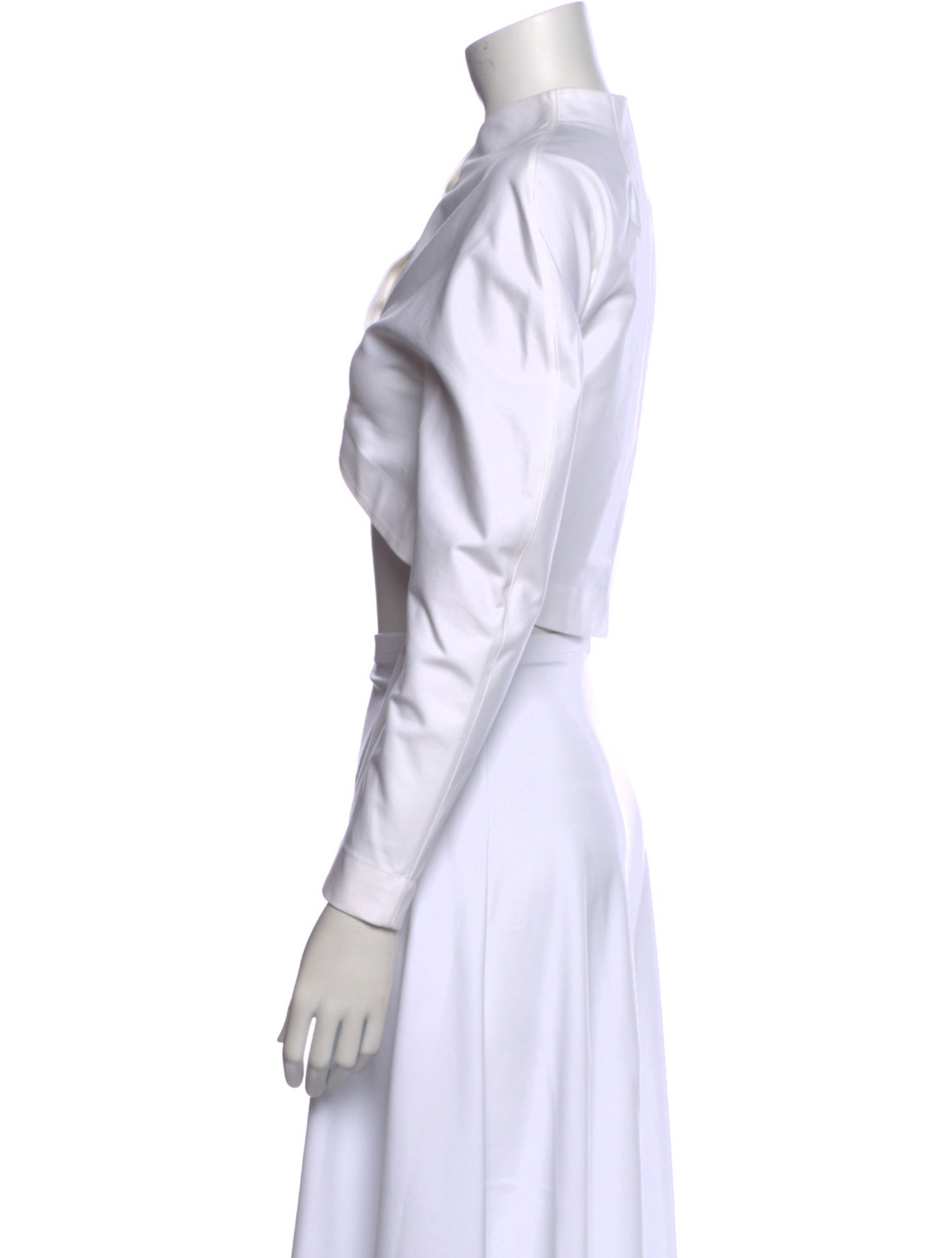 Alaïa Mock Neck Long Sleeve Crop Top