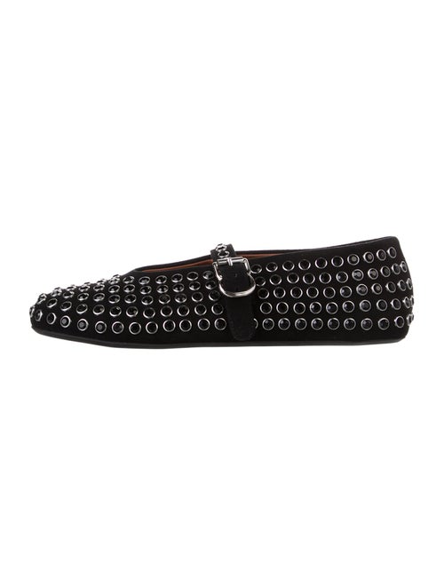 Alaïa Suede Crystal Embellishments Ballet Flats