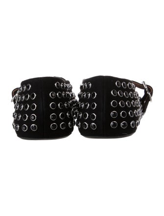 Alaïa Suede Crystal Embellishments Ballet Flats