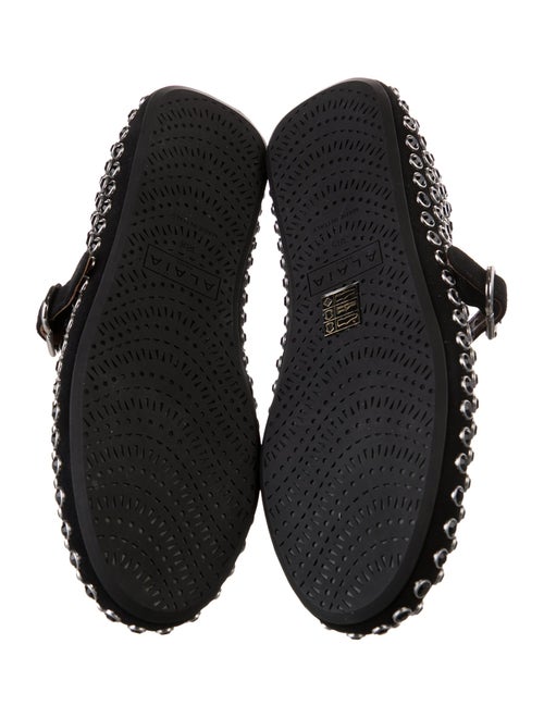 Alaïa Suede Crystal Embellishments Ballet Flats