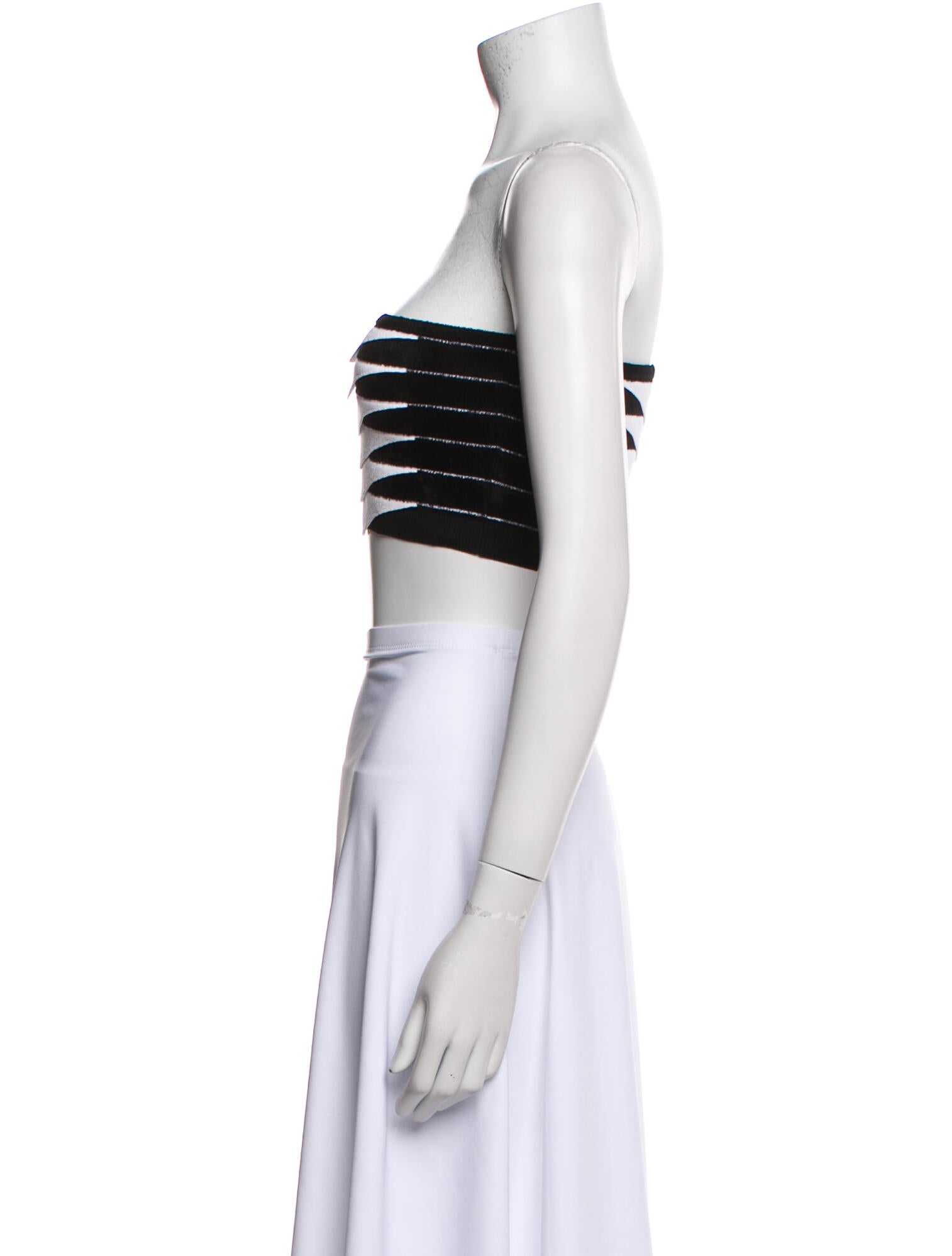 Alaïa 2022 Striped Crop Top