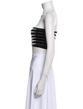 Alaïa 2022 Striped Crop Top
