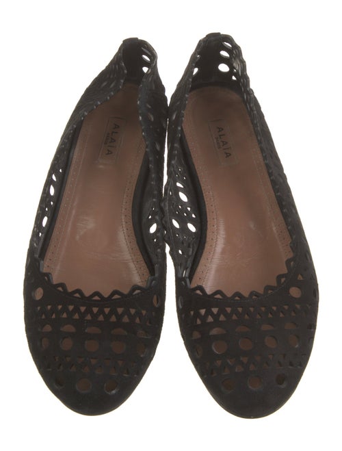 Alaïa Suede Lasercut Accents Ballet Flats