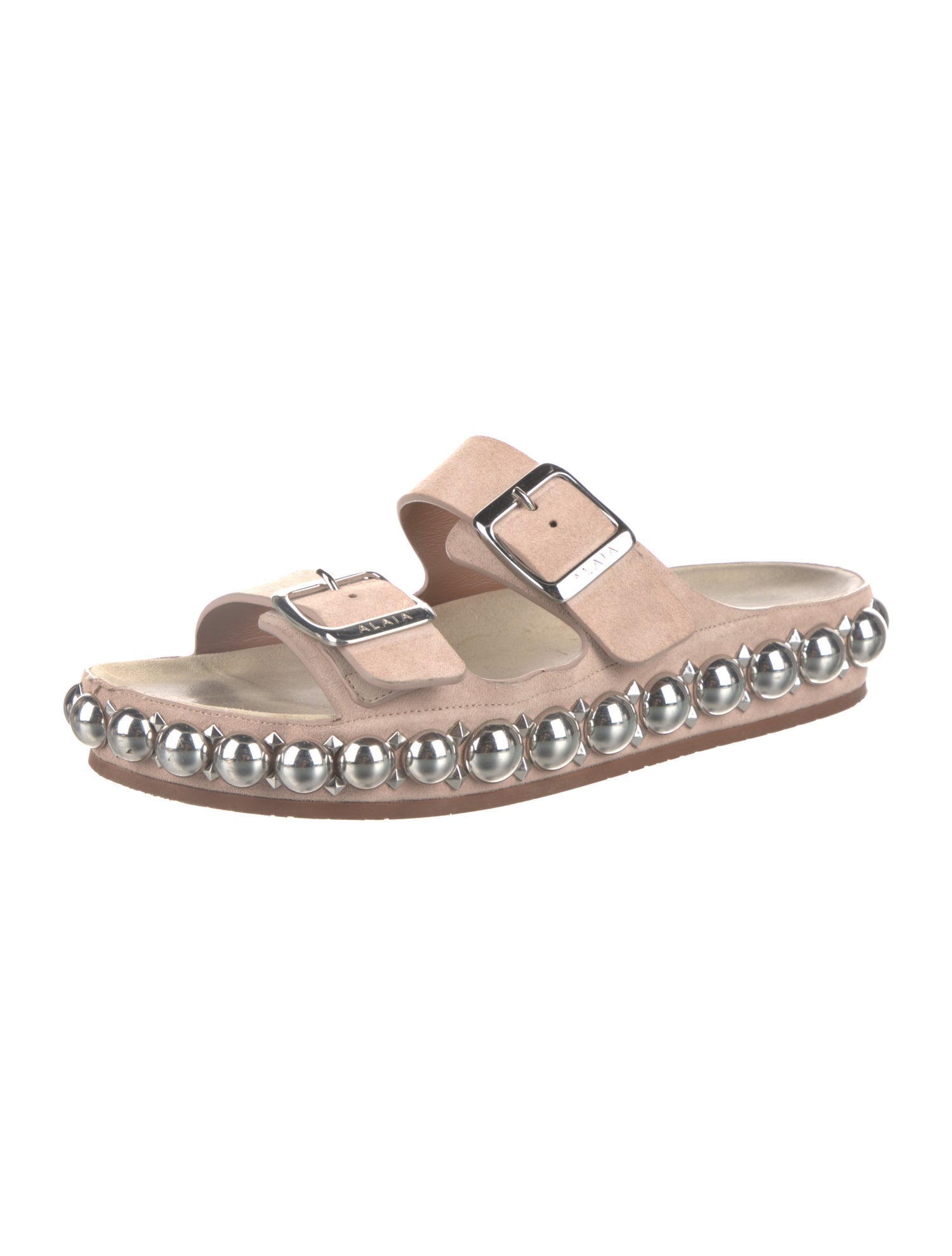 Alaïa Suede Studded Accents Slides