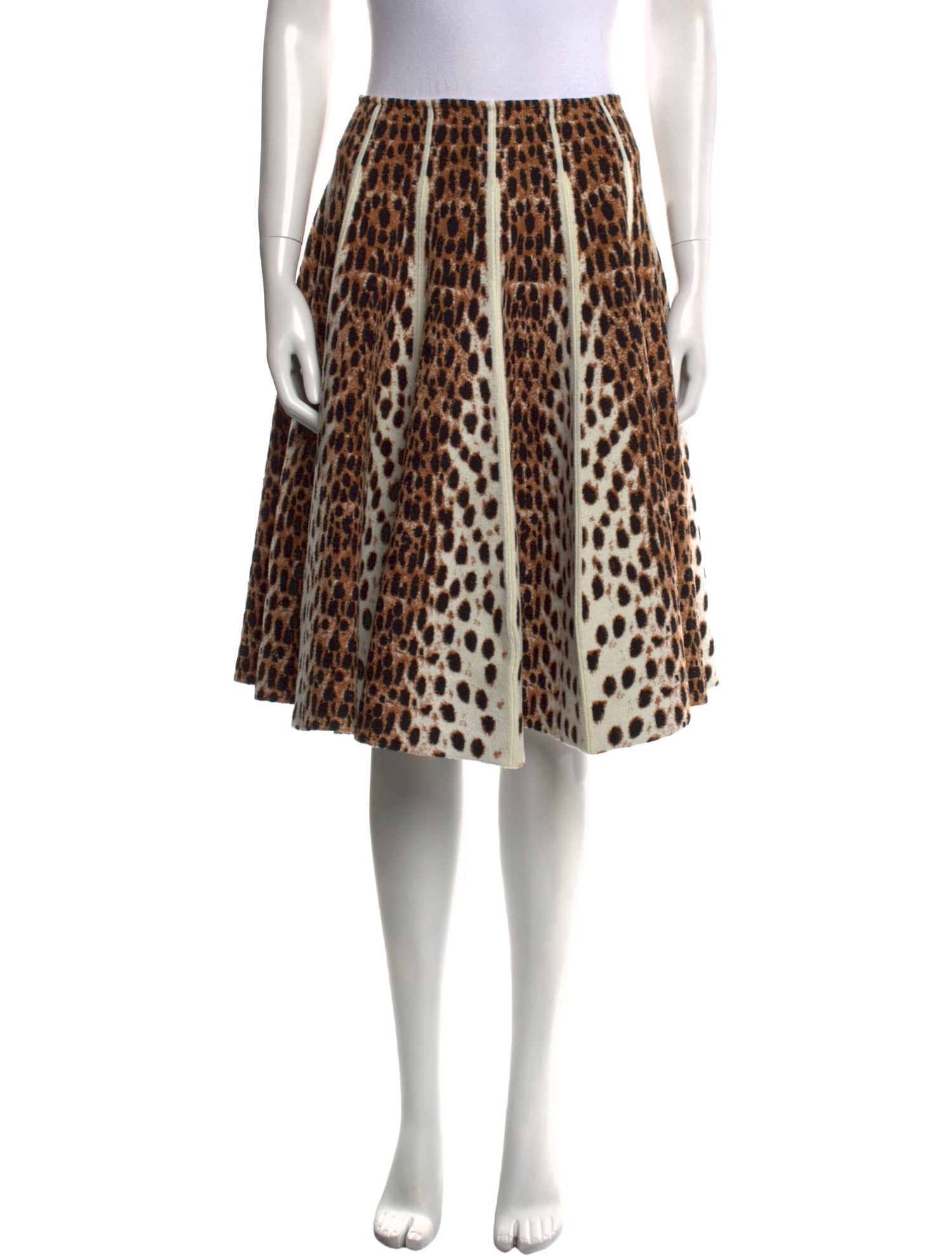 Alaïa Animal Print Knee-Length Skirt