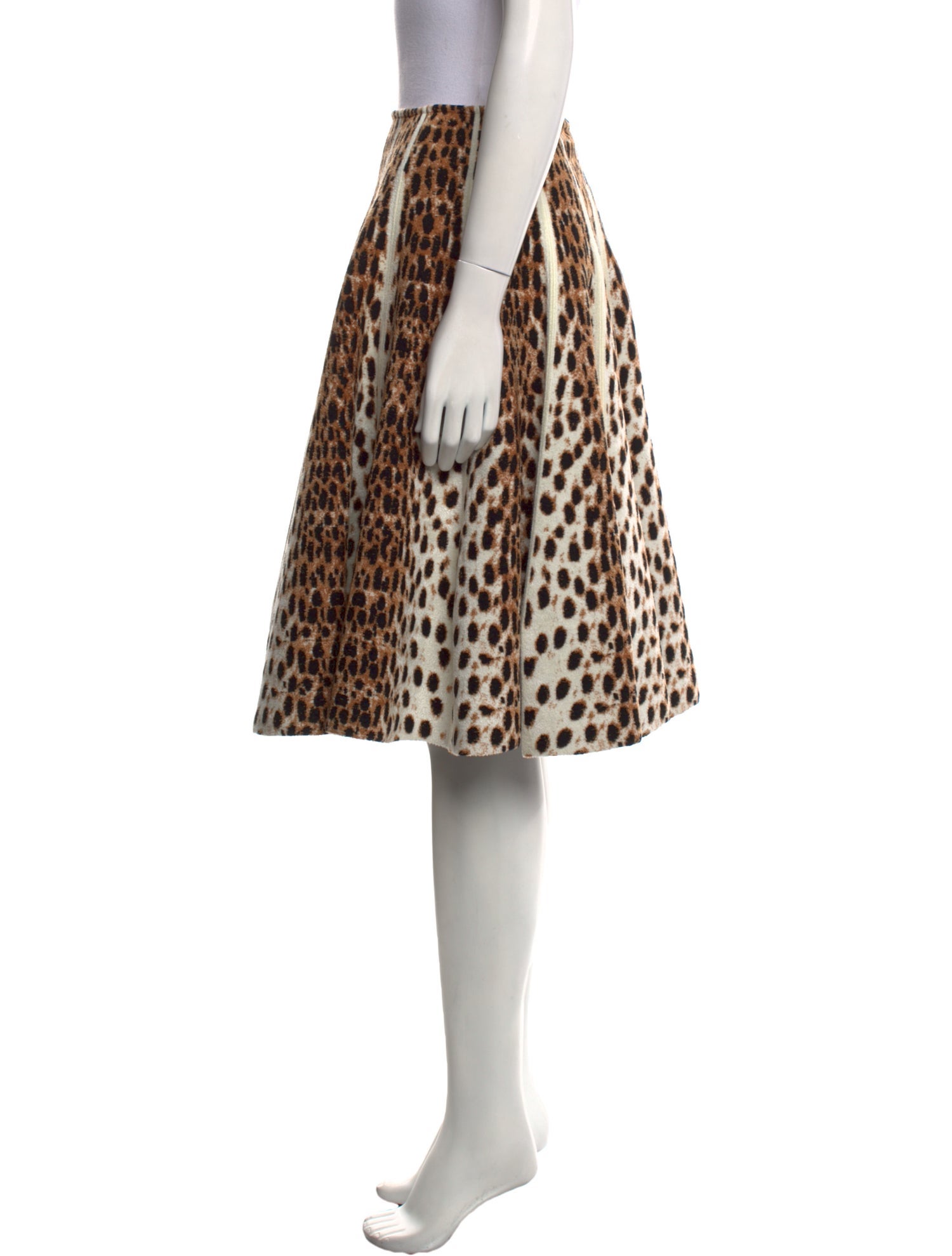 Alaïa Animal Print Knee-Length Skirt