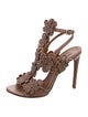 Alaïa Leather Studded Accents T-Strap Sandals