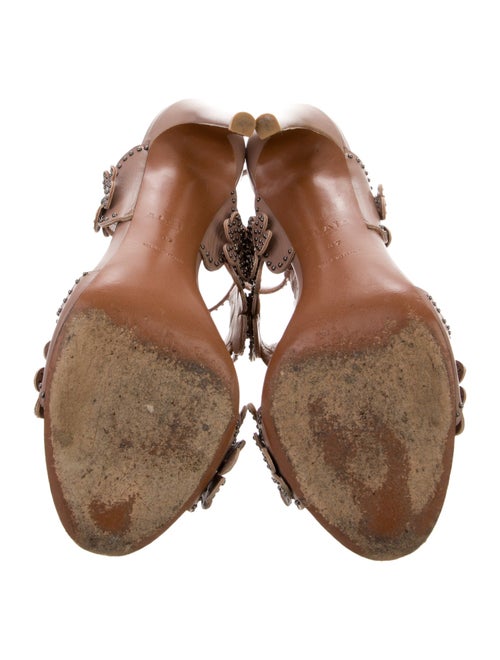 Alaïa Leather Studded Accents T-Strap Sandals