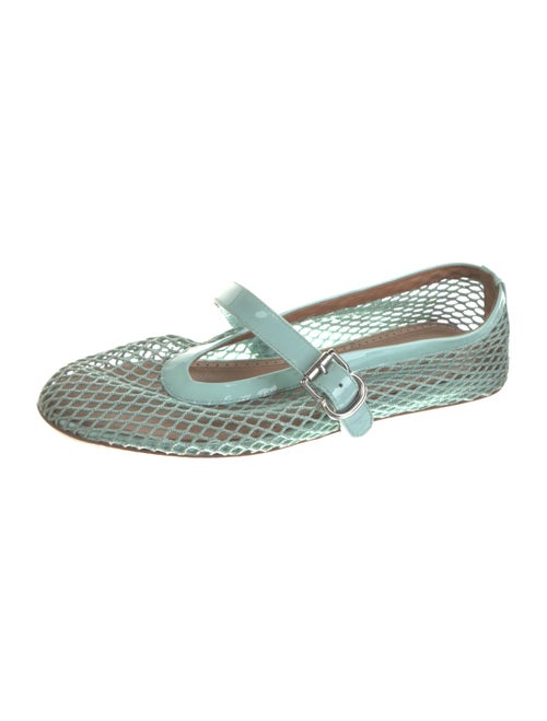 Alaïa Mesh Leather Trim Embellishment Mary Jane Flats