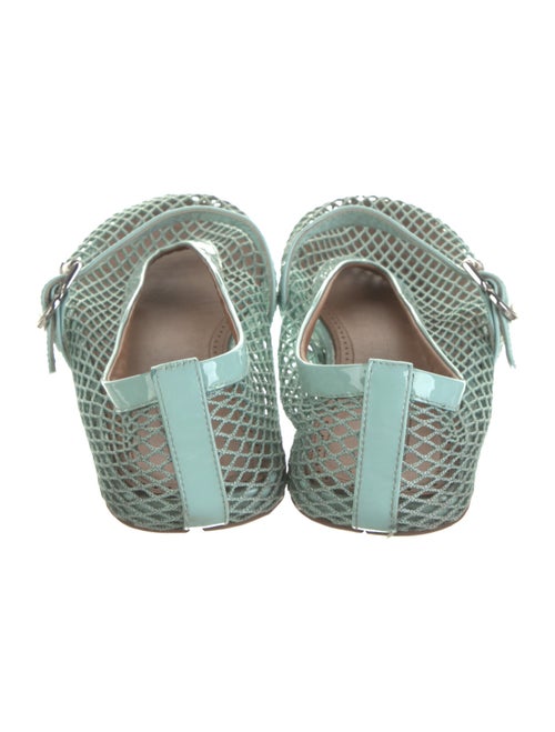 Alaïa Mesh Leather Trim Embellishment Mary Jane Flats