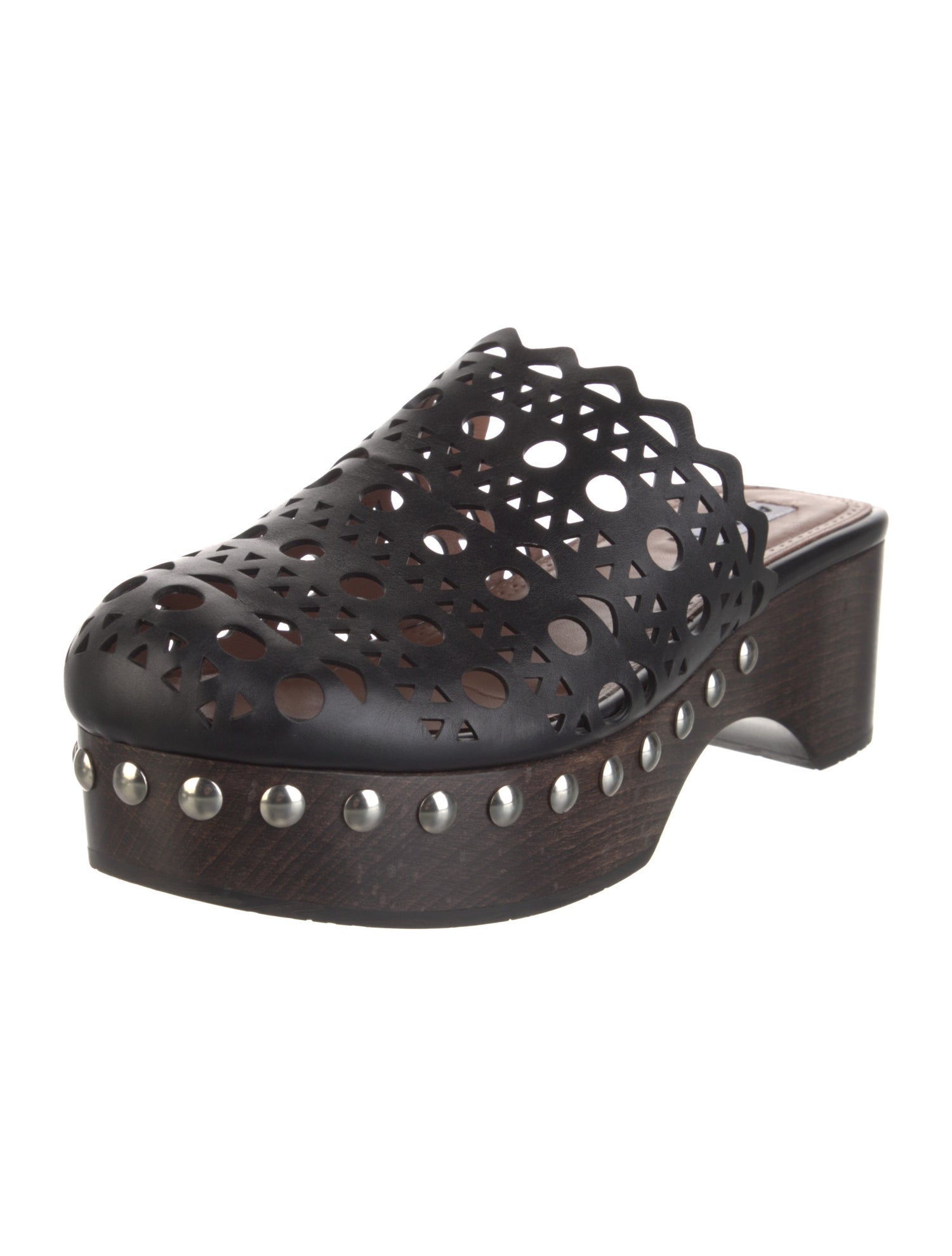 Alaïa Leather Lasercut Accents Mules