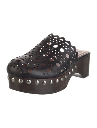 Alaïa Leather Lasercut Accents Mules