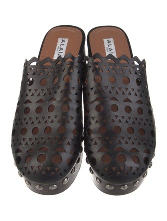 Alaïa Leather Lasercut Accents Mules