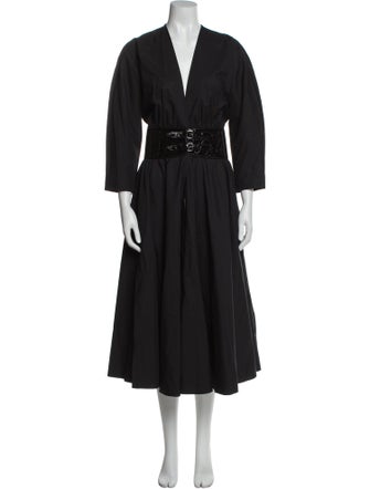 Alaïa V-Neck Long Dress
