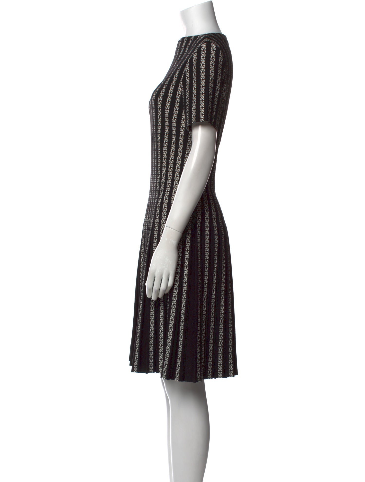 Alaïa Striped Knee-Length Dress w/ Tags
