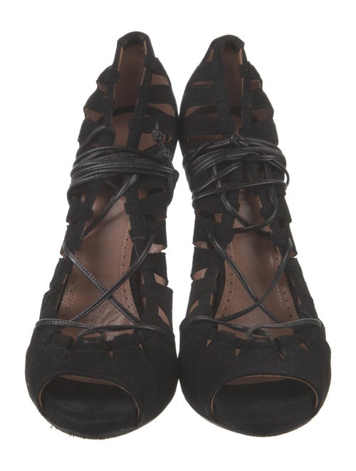 Alaïa Suede Cutout Accent Pumps