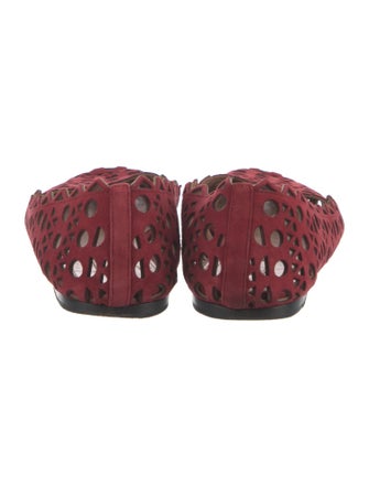 Alaïa Suede Lasercut Accents Ballet Flats