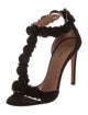Alaïa Spike Accents Suede T-Strap Sandals