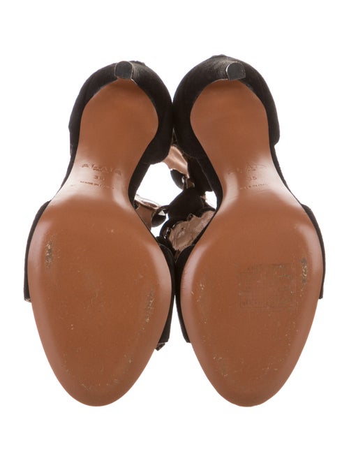 Alaïa Spike Accents Suede T-Strap Sandals
