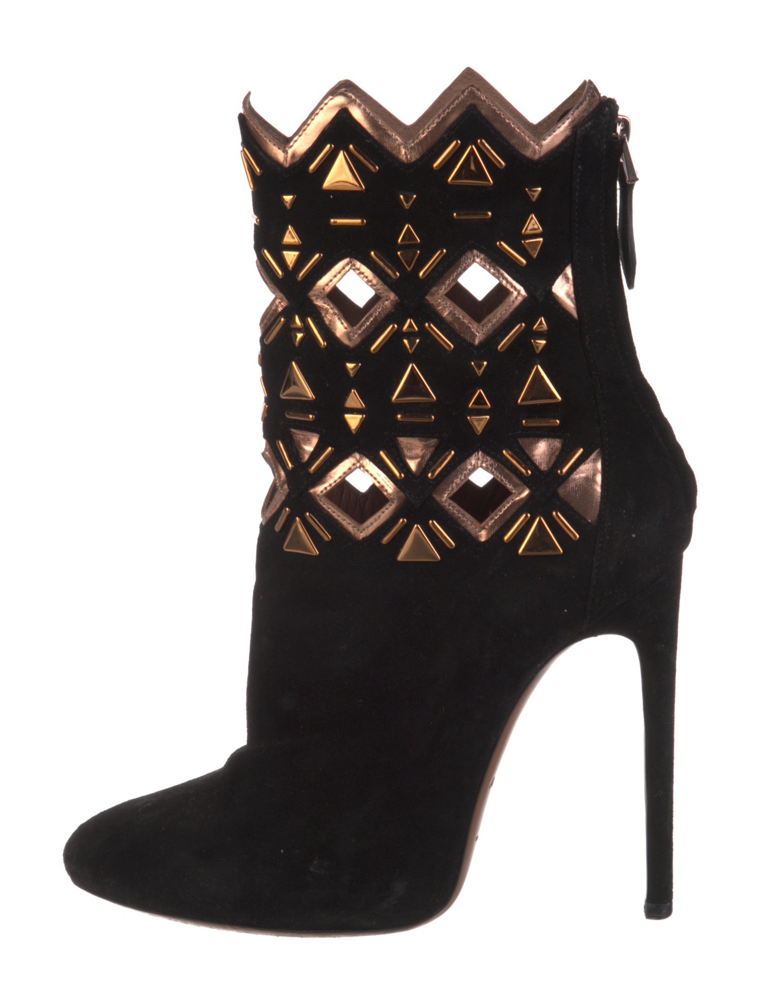 Alaïa Suede Cutout Accent Lace-Up Boots