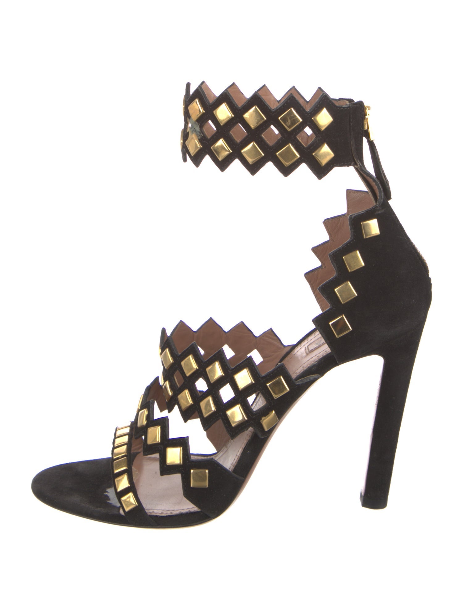 Alaïa Suede Studded Accents Sandals