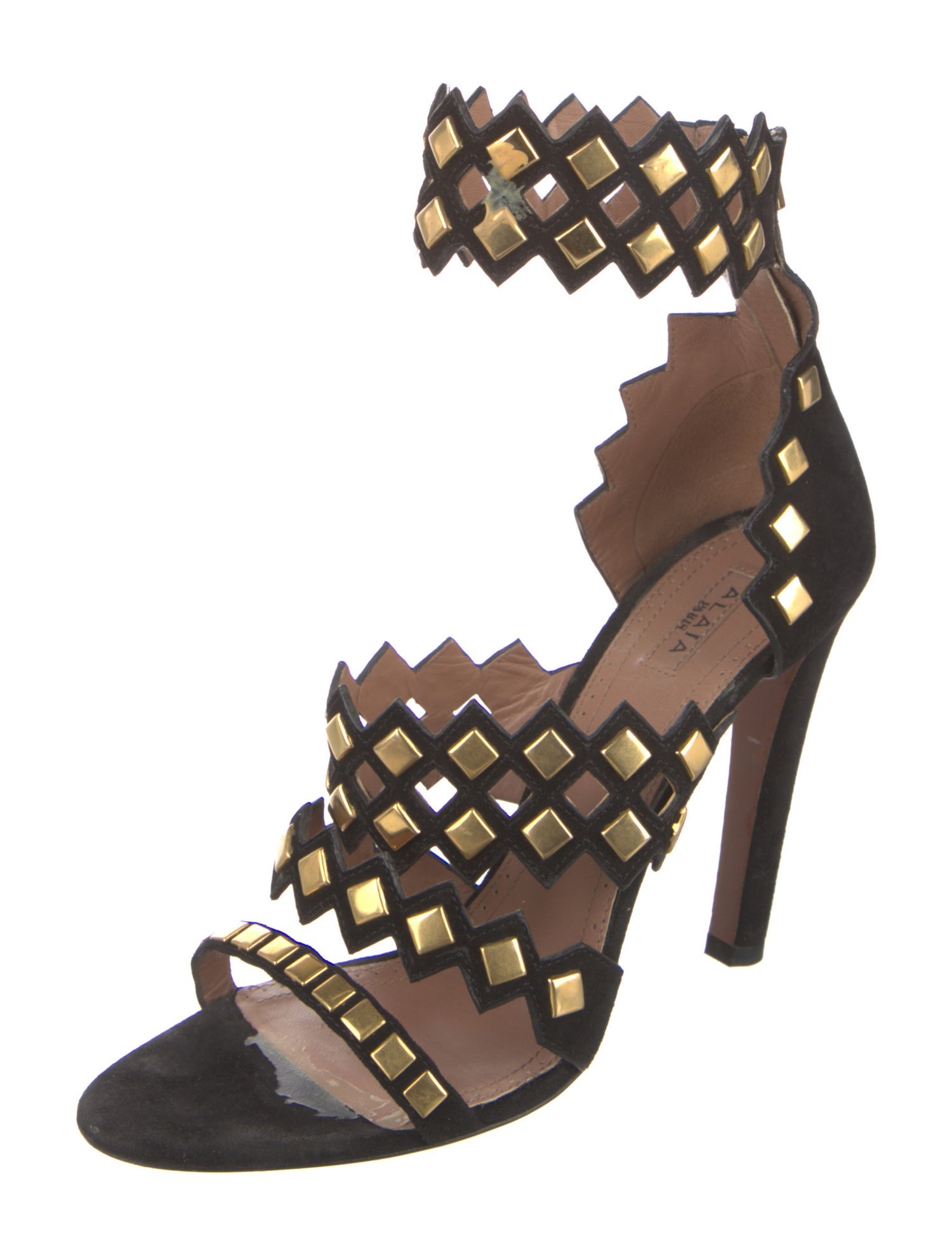 Alaïa Suede Studded Accents Sandals