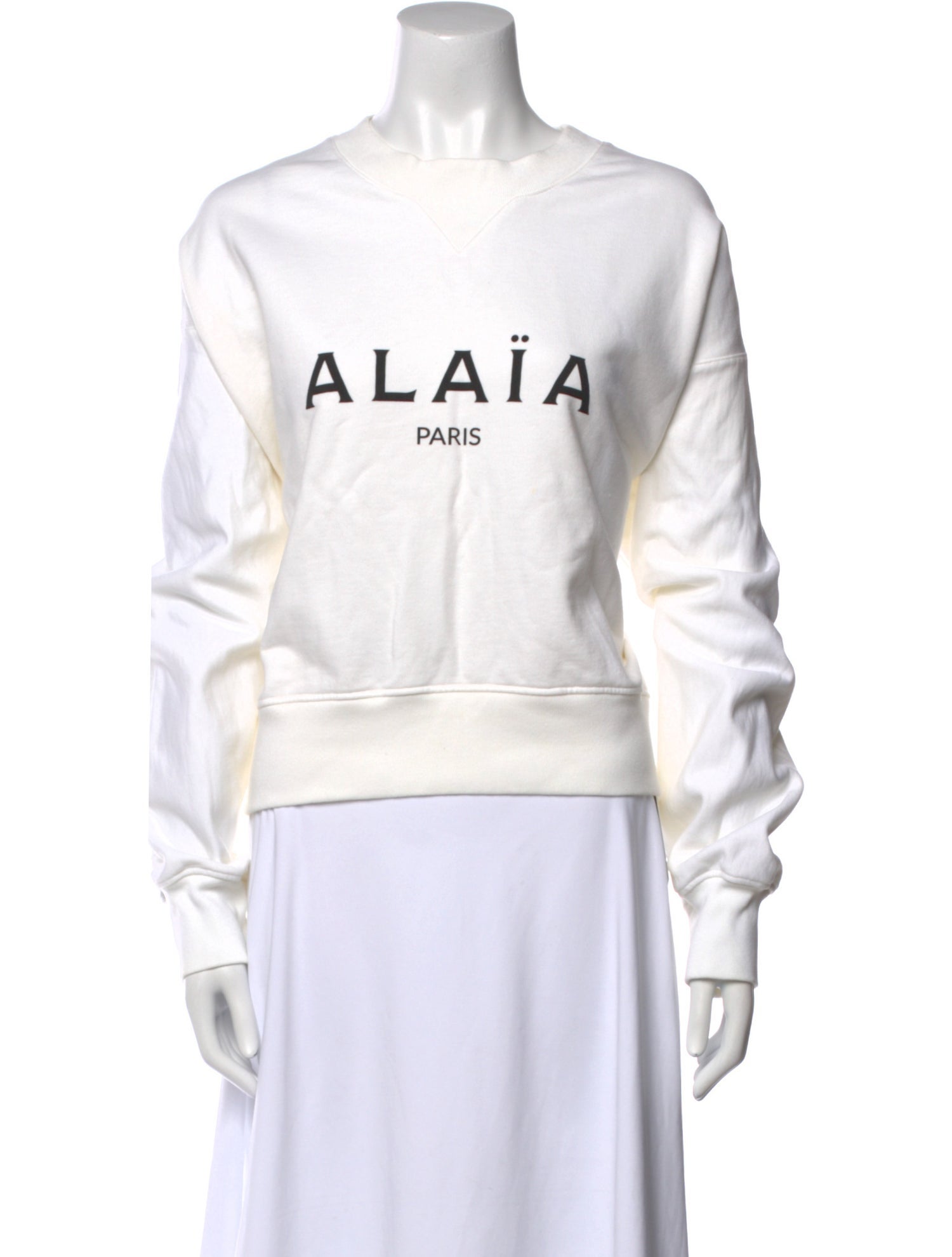 Alaïa Graphic Print Crew Neck Sweatshirt