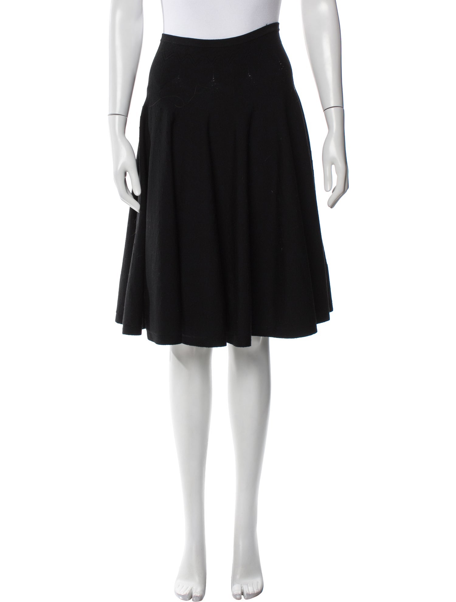 Alaïa Pleated Accents Knee-Length Skirt