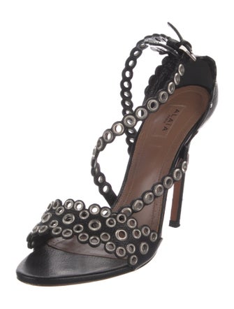 Alaïa Leather Studded Accents Slingback Sandals