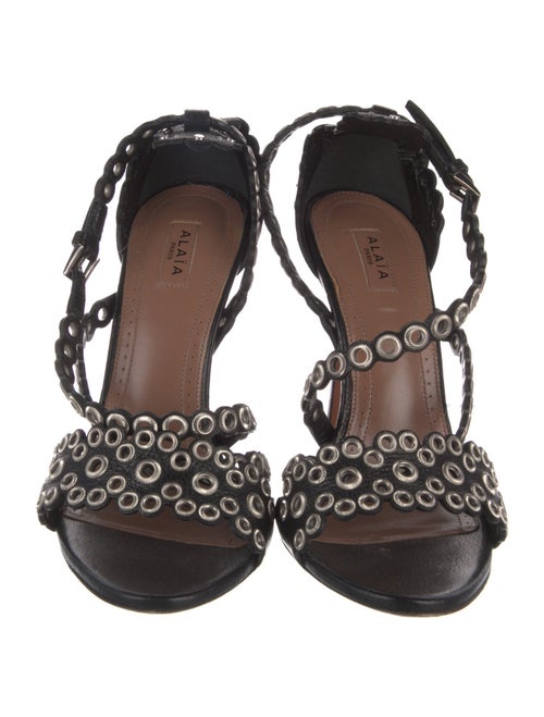 Alaïa Leather Studded Accents Slingback Sandals