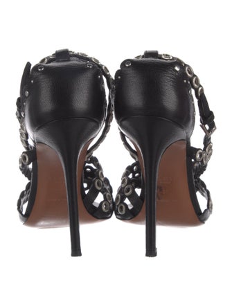 Alaïa Leather Studded Accents Slingback Sandals
