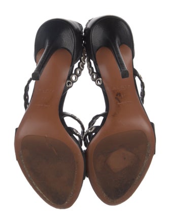 Alaïa Leather Studded Accents Slingback Sandals