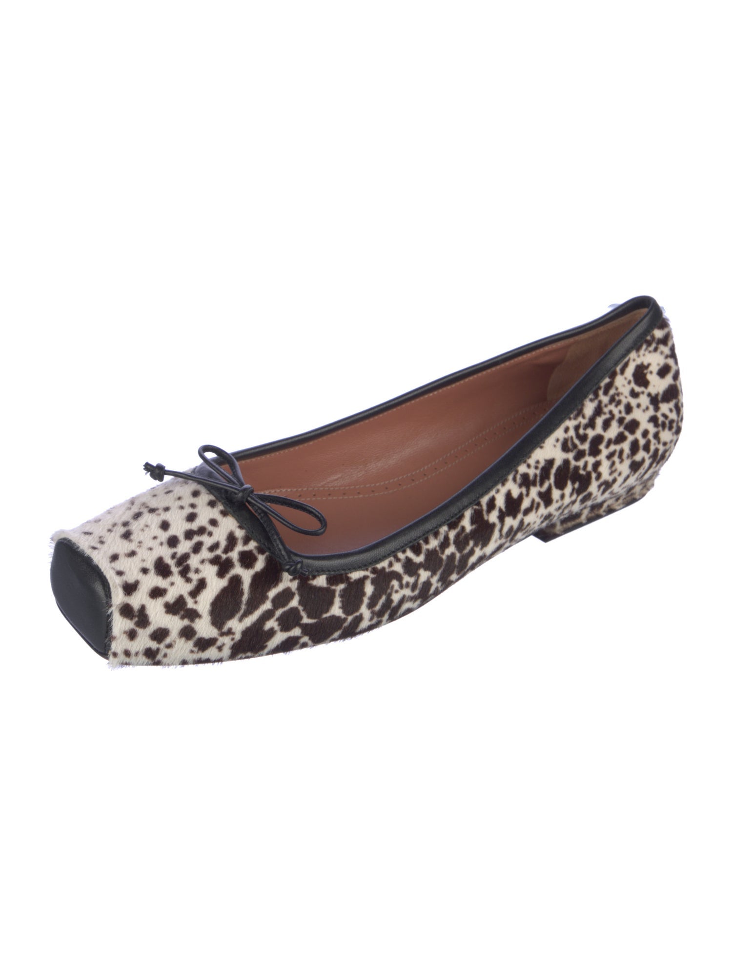 Alaïa Ponyhair Animal Print Ballet Flats
