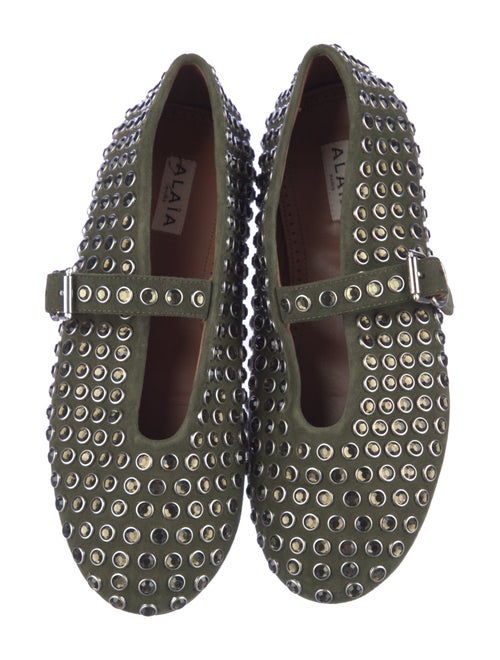 Alaïa Suede Printed Mary Jane Flats