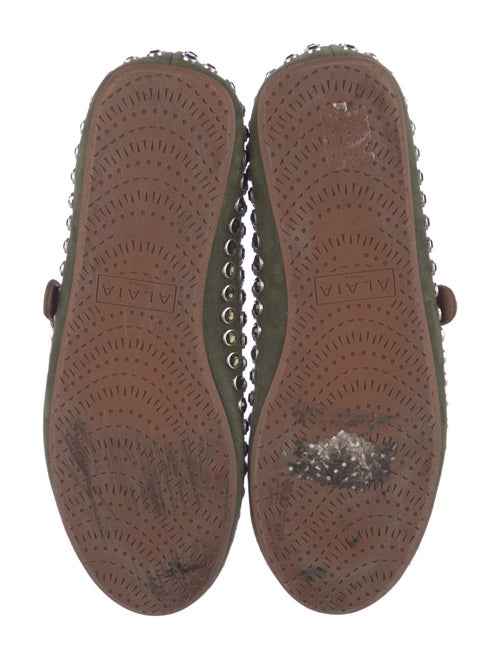 Alaïa Suede Printed Mary Jane Flats