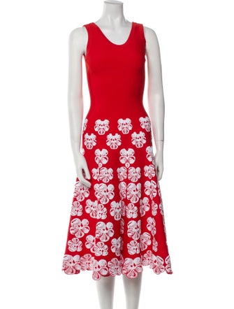 Alaïa Floral Print Midi Length Dress