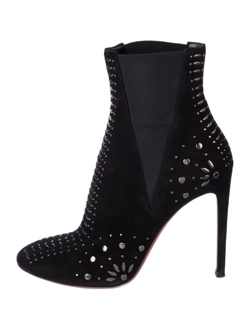 Alaïa Suede Studded Accents Combat Boots