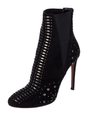 Alaïa Suede Studded Accents Combat Boots