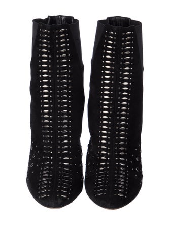 Alaïa Suede Studded Accents Combat Boots