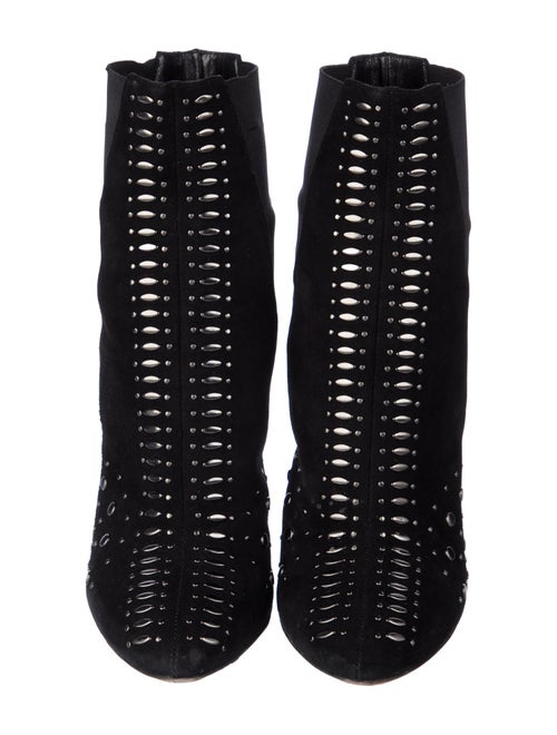 Alaïa Suede Studded Accents Combat Boots