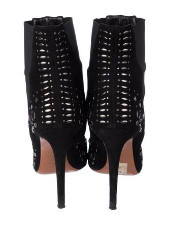 Alaïa Suede Studded Accents Combat Boots
